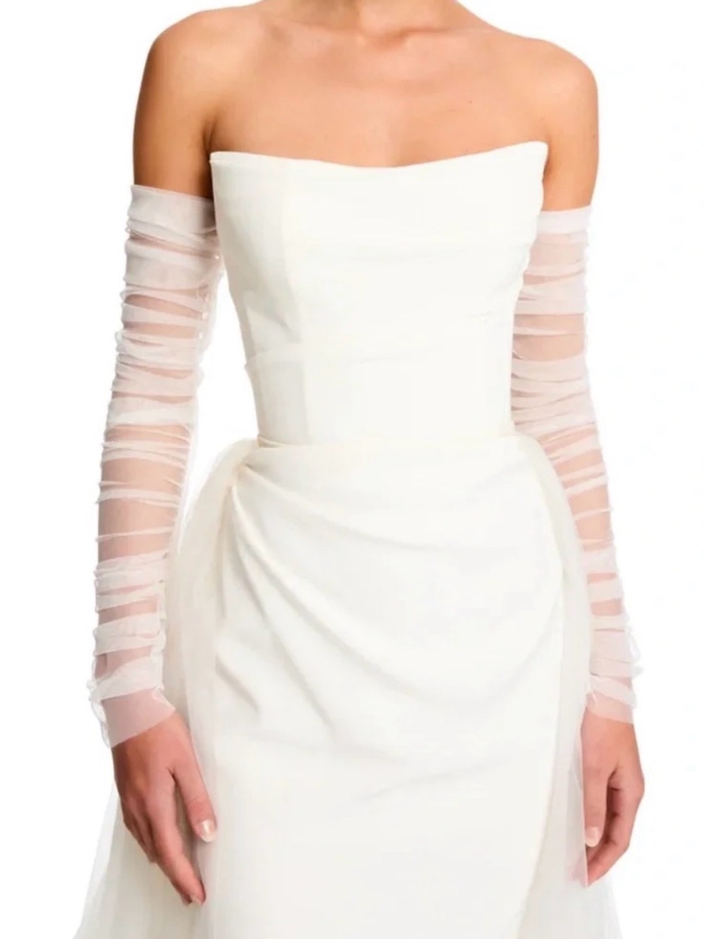 Kyha Studios White Tulle Ziva Sleeves (Never Worn)